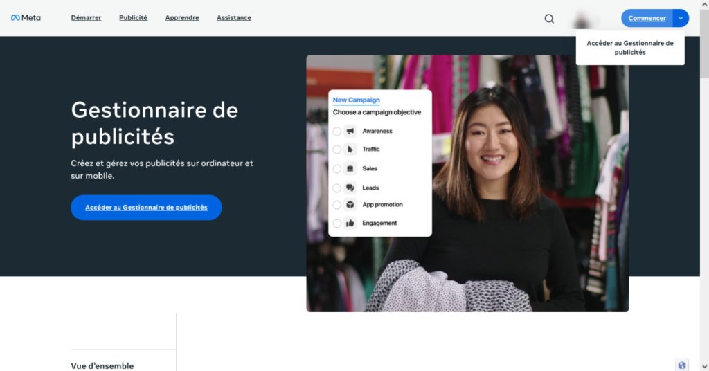 Publicité en ligne au Togo avec facebook de Meta